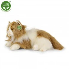 Plush Persian cat bicolor lying down 25 cm.
