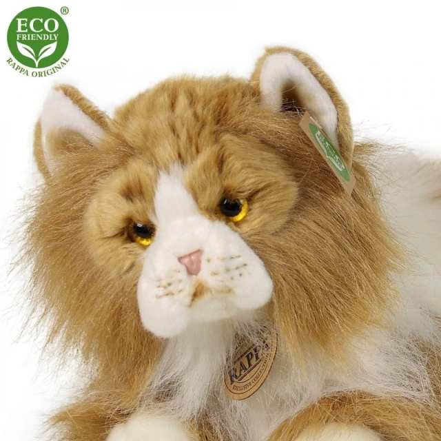 Plush Persian cat bicolor lying down 25 cm.