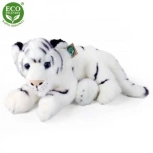 Plush White tiger lying 36 cm.
