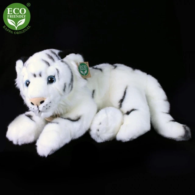 Plush White tiger lying 36 cm.