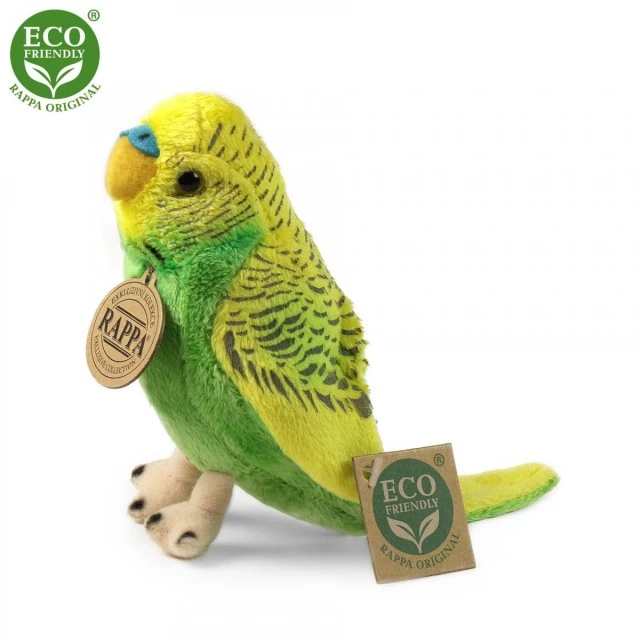Plush Wavy parrot green 12 cm.