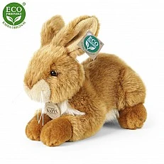 Plush Brown Bunny lying down 23 cm.