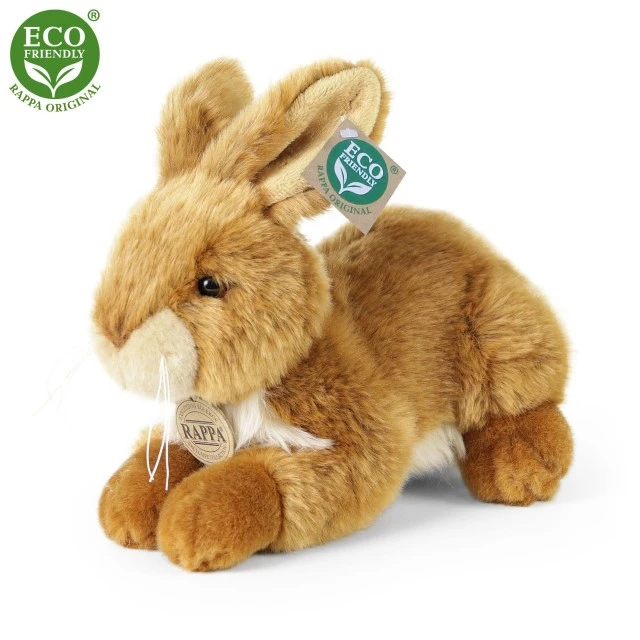 Plush Brown Bunny lying down 23 cm.