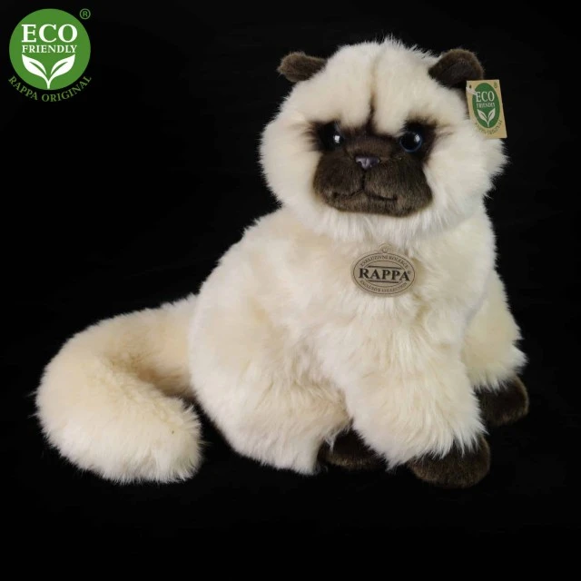 Plush British longhair cat sitting 30 cm.