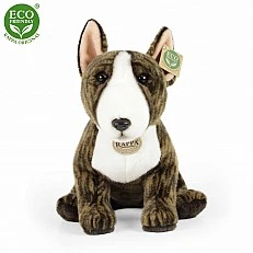 Plush Dog English Bull Terrier sitting 30 cm.