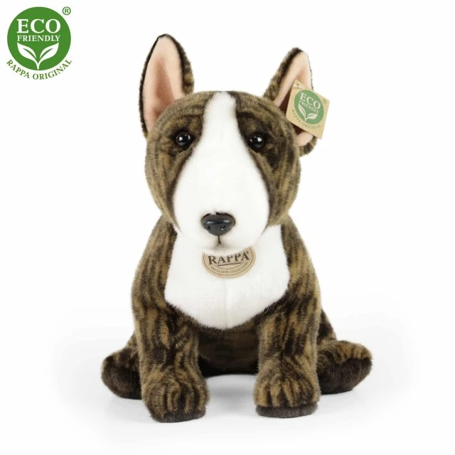 Plush Dog English Bull Terrier sitting 30 cm.