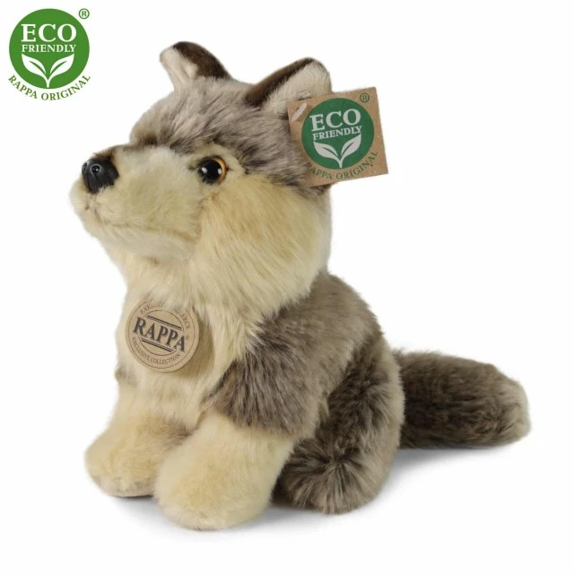 Plush Wolf sitting 18 cm.