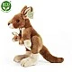 Plush Kangaroo with baby standing 27 cm.