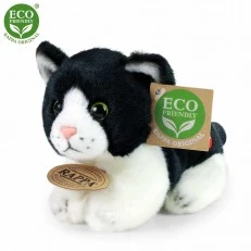 Plush Kitten with sound black and white 15 cm.
