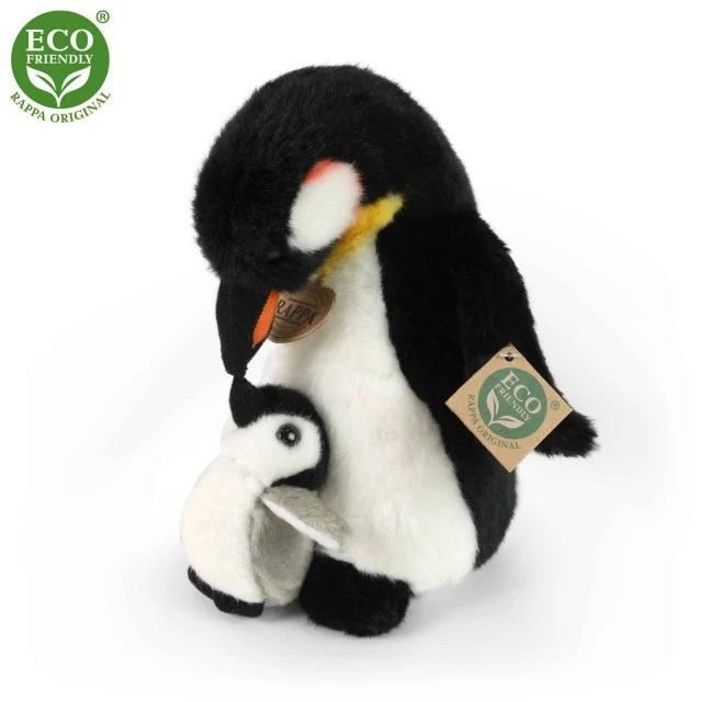 Plush penguin with baby 22 cm.