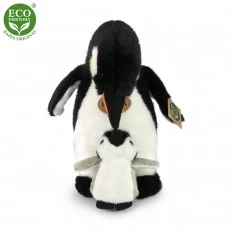 Plush penguin with baby 22 cm.