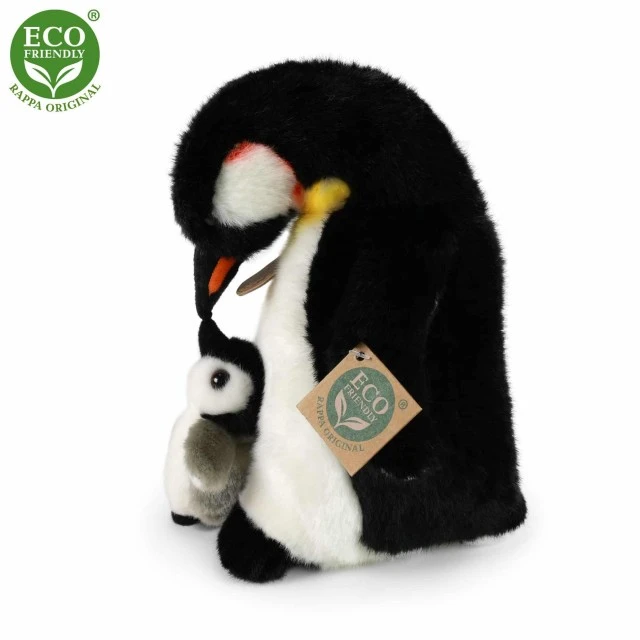 Plush penguin with baby 22 cm.