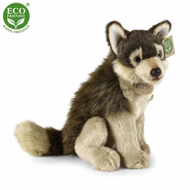 Plush Wolf sitting 28 cm.