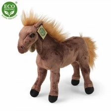 Plush Wild brown horse 29 cm standing