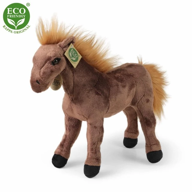 Plush Wild brown horse 29 cm standing