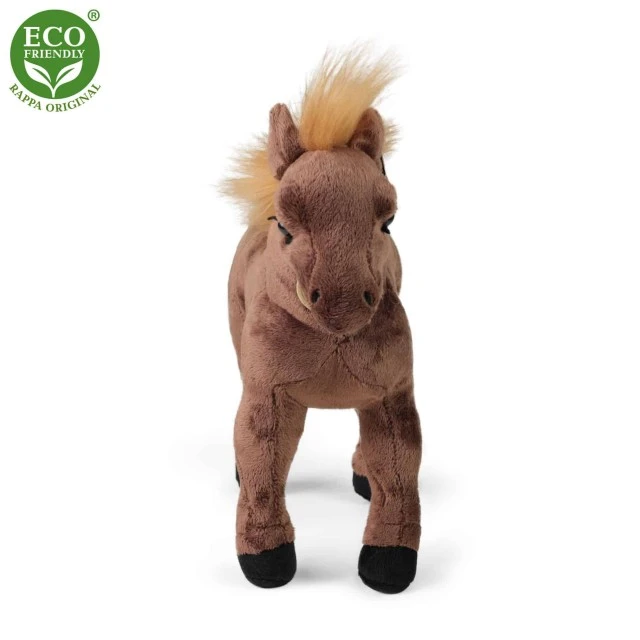 Plush Wild brown horse 29 cm standing