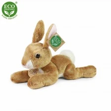 Plush Beige bunny lying down 22 cm.