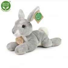 Plush Gray bunny lying down 22 cm.