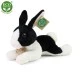 Plush Black and white bunny lying down 22 cm.