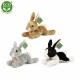 Plush Black and white bunny lying down 22 cm.