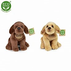 Plush Dog Beige Labrador sitting 20 cm.