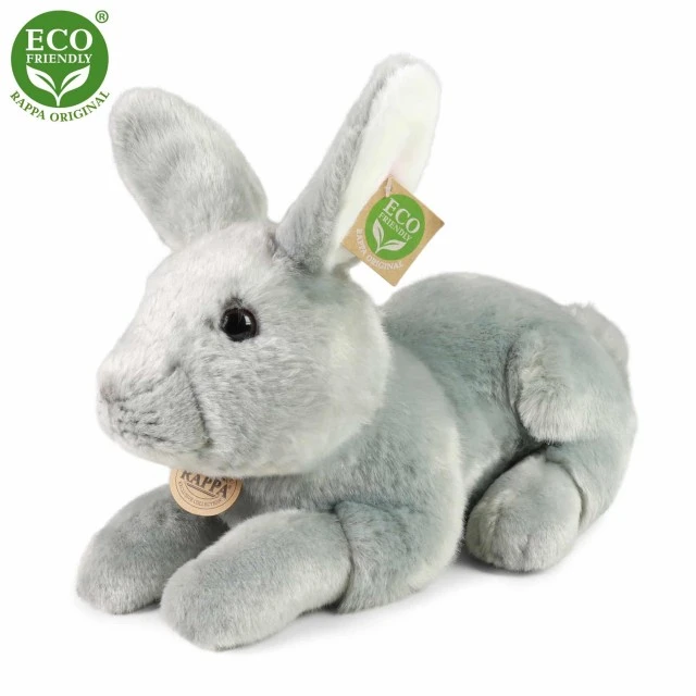 Plush Gray bunny standing 33 cm.