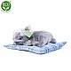Plush Dog Gray French Bulldog sleeping on a rug 23 cm.