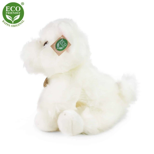 Plush dog West Highland White Terrier sitting 30 cm