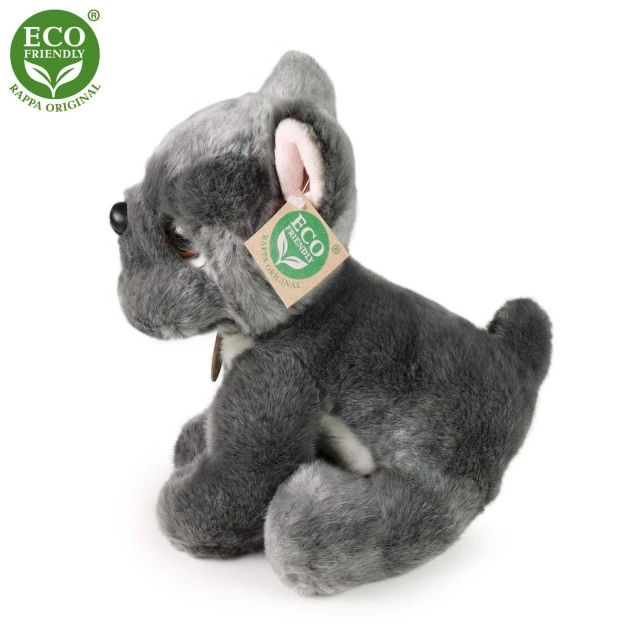 Plush Dog Gray French Bulldog sitting 26 cm.