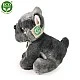 Plush Dog Gray French Bulldog sitting 26 cm.
