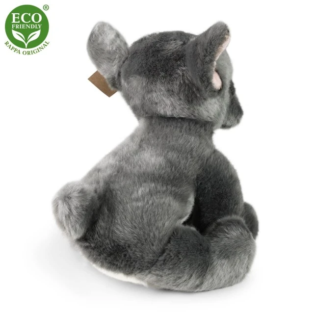 Plush Dog Gray French Bulldog sitting 26 cm.