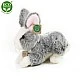 Plush Gray bunny with pink ears standing 23 cm.