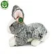 Plush Gray bunny with pink ears standing 23 cm.