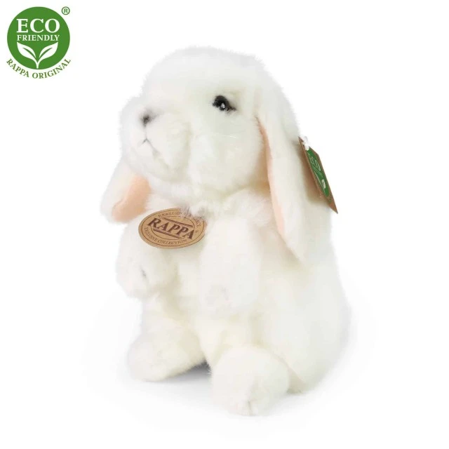 Plush White bunny sitting 18 cm.
