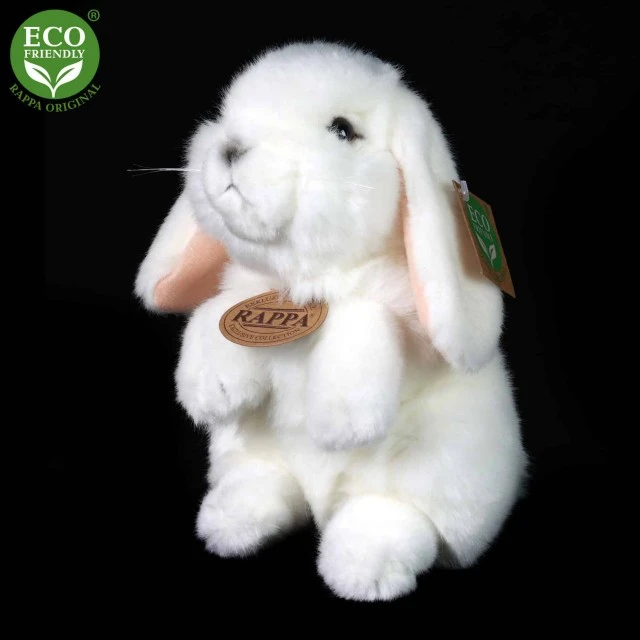 Plush White bunny sitting 18 cm.