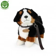 Bernese mountain dog plush standing on a leash23 cm.