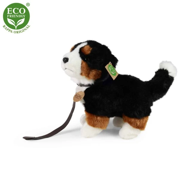 Bernese mountain dog plush standing on a leash23 cm.