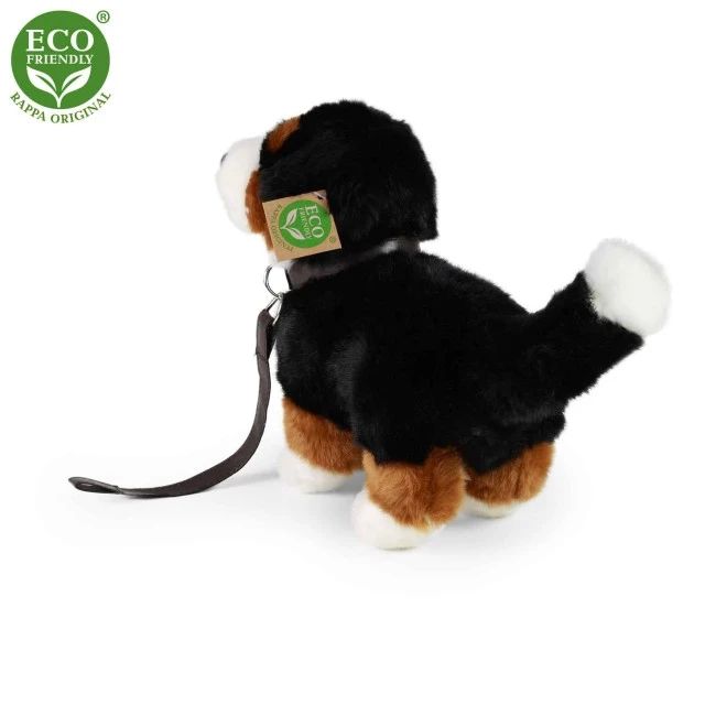 Bernese mountain dog plush standing on a leash23 cm.
