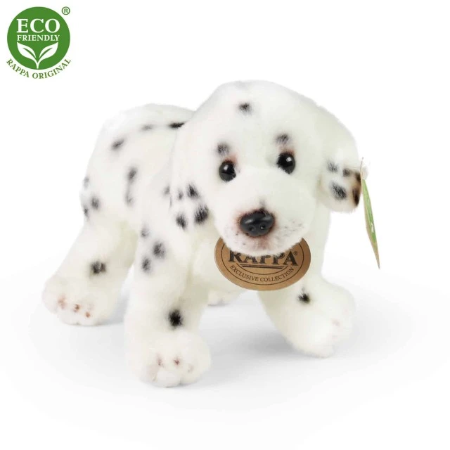 Plush Dalmatian dog standing 20 cm.
