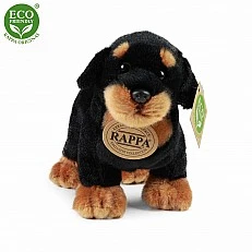 Plush Rottweiler standing 18 cm.