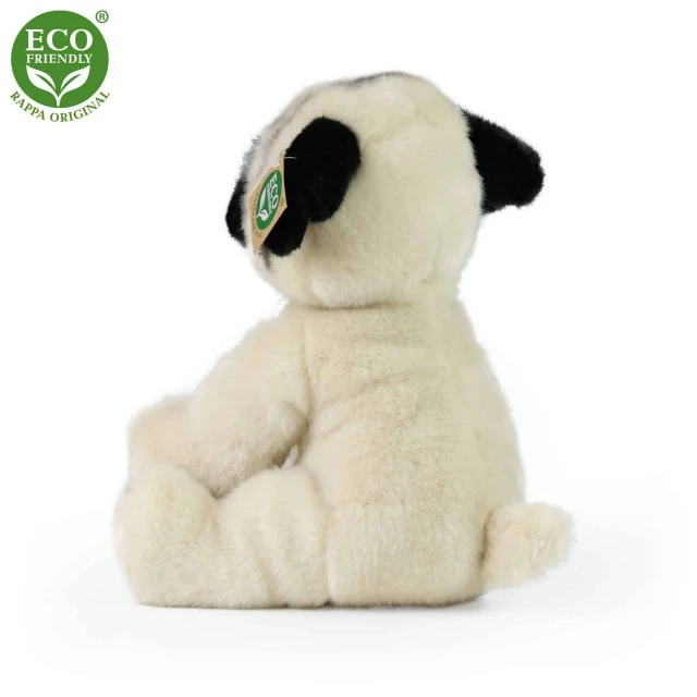 Plush sitting pug dog 30 cm.