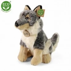 Plush Wolf sitting 28 cm.