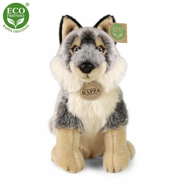 Plush Wolf sitting 28 cm.