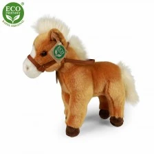 Plush Brown horse with reins standing 30 cm.