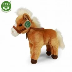 Plush Brown horse with reins standing 30 cm.