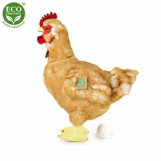 Plush domestic hen with egg 33 cm.