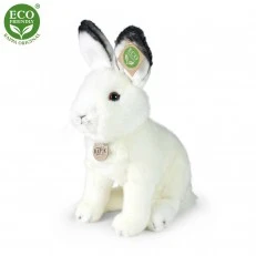 Plush White rabbit sitting 30 cm.