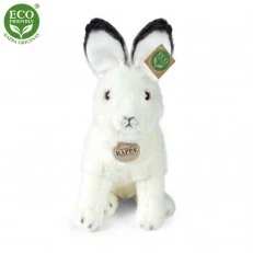 Plush White rabbit sitting 30 cm.