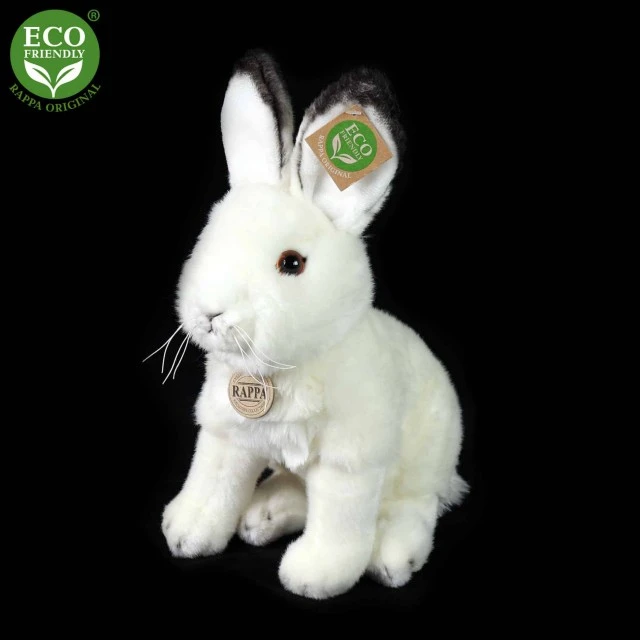 Plush White rabbit sitting 30 cm.