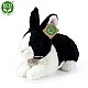 Plush Black and white bunny standing 25 cm.